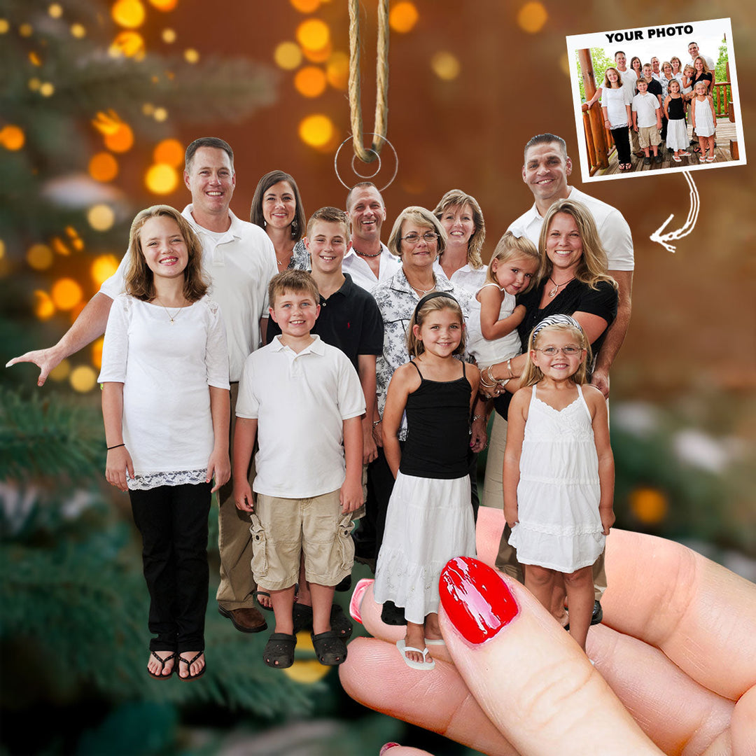 The Greatest Gift Of All - Personalized Photo Mica Ornament - Christmas Gift For Family Members