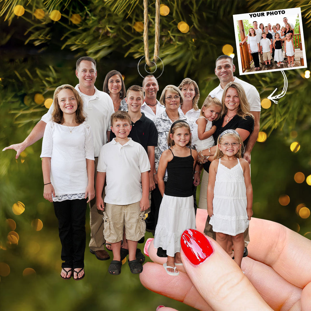 The Greatest Gift Of All - Personalized Photo Mica Ornament - Christmas Gift For Family Members