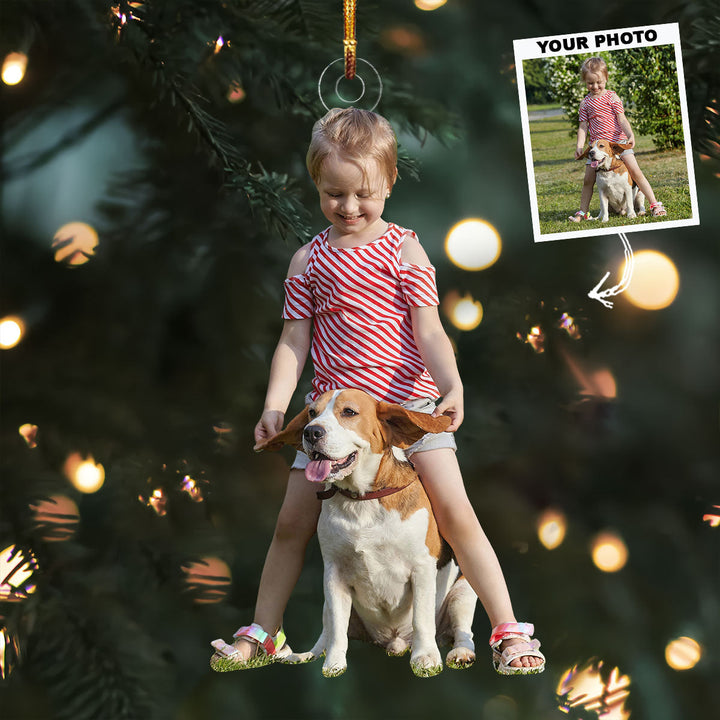 Little Besties - Personalized Photo Mica Ornament - Christmas Gift For Pet Lovers, Pet Owners