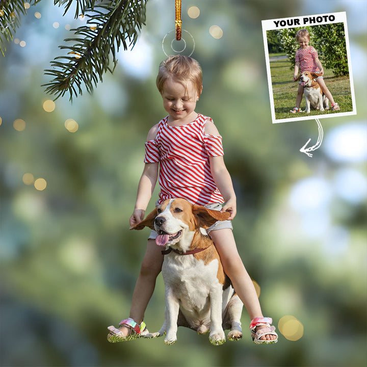 Little Besties - Personalized Photo Mica Ornament - Christmas Gift For Pet Lovers, Pet Owners
