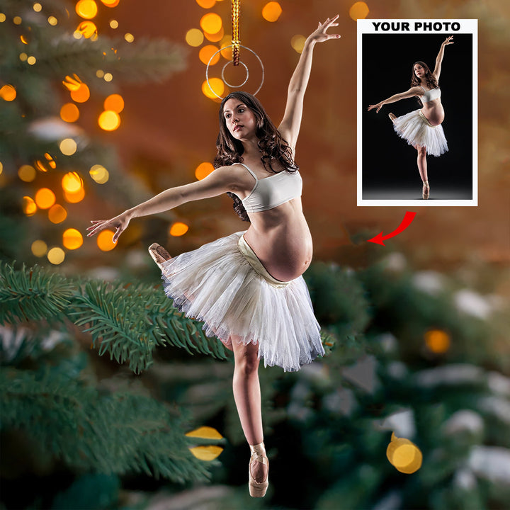 Dancing with Life - Personalized Photo Mica Ornament - Christmas Gift For Sport Lovers, Ballet Lovers, Pregnant Moments