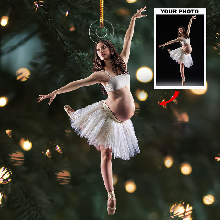 Dancing with Life - Personalized Photo Mica Ornament - Christmas Gift For Sport Lovers, Ballet Lovers, Pregnant Moments