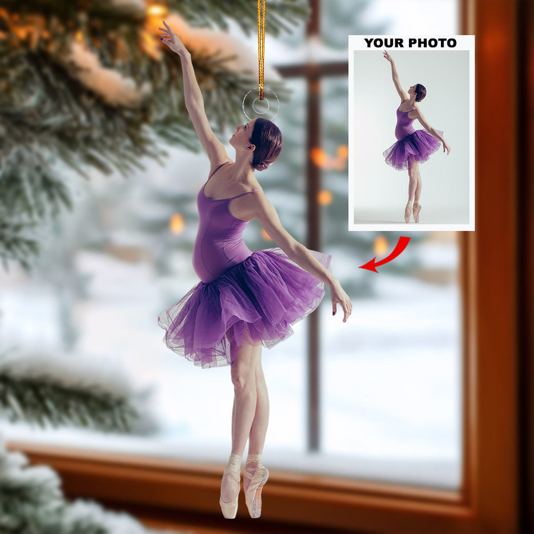 Graceful Bloom - Personalized Photo Mica Ornament - Christmas Gift For Sport Lovers, Ballet Lovers, Pregnant Moments