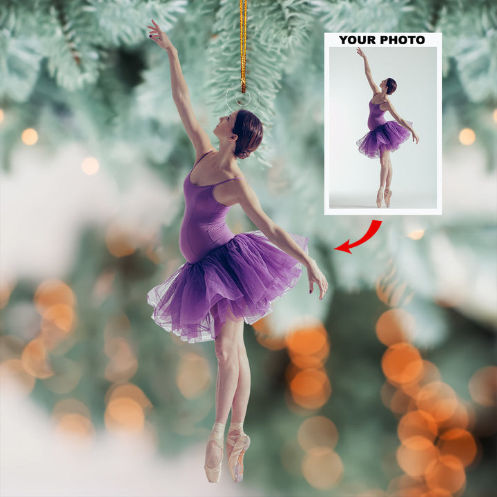 Graceful Bloom - Personalized Photo Mica Ornament - Christmas Gift For Sport Lovers, Ballet Lovers, Pregnant Moments