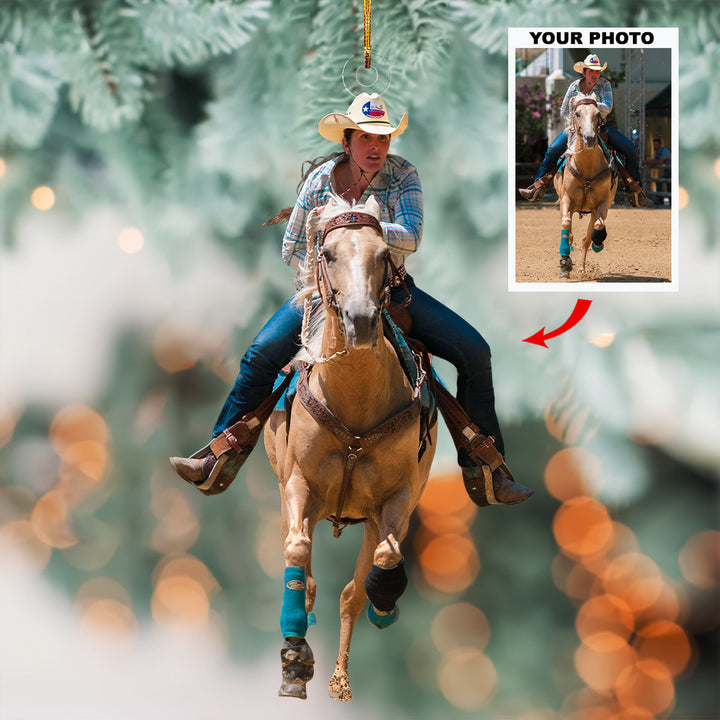 Saddle Dreams - Personalized Photo Mica Ornament - Christmas Gift For Equestrian Members, Sport Lovers