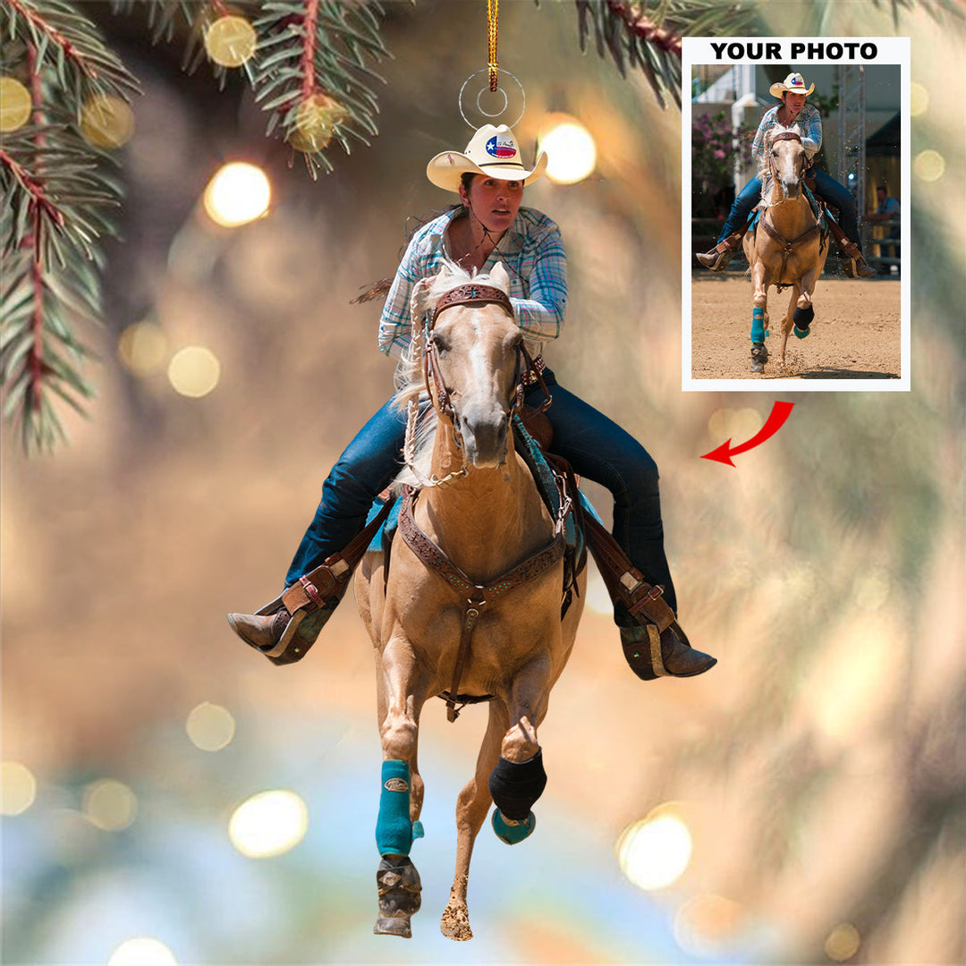 Saddle Dreams - Personalized Photo Mica Ornament - Christmas Gift For Equestrian Members, Sport Lovers