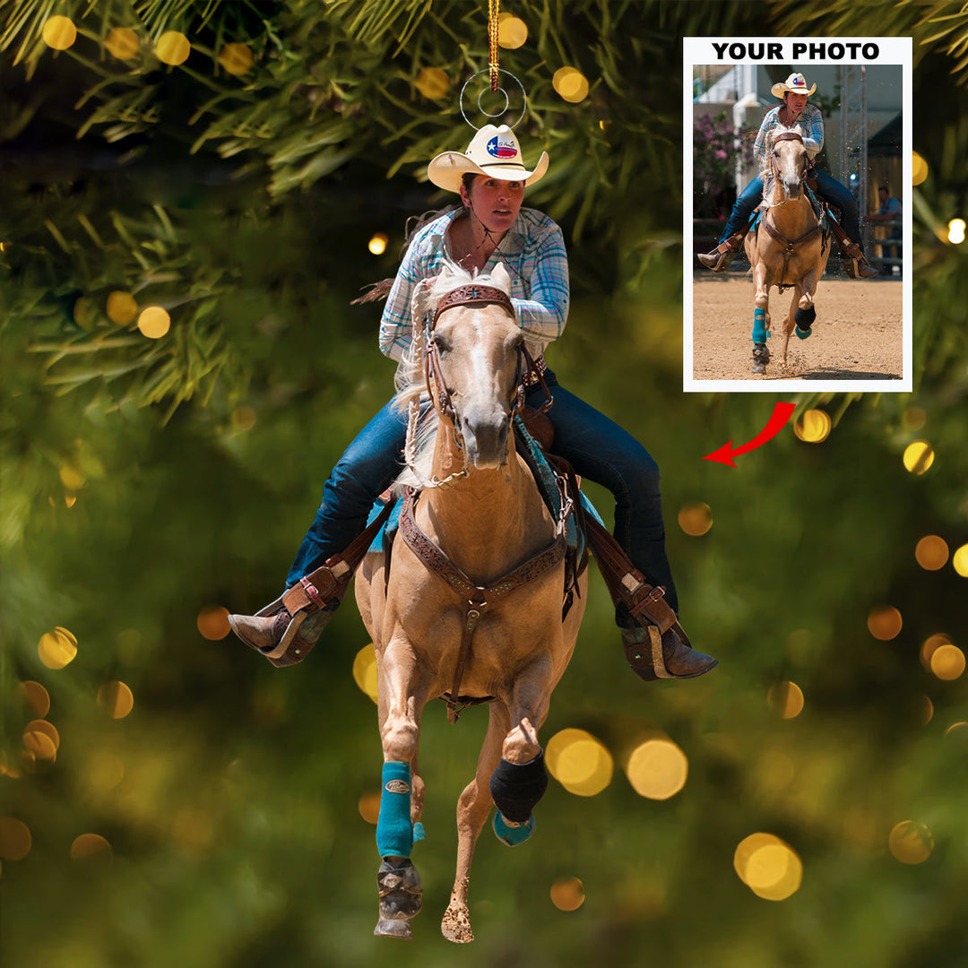 Saddle Dreams - Personalized Photo Mica Ornament - Christmas Gift For Equestrian Members, Sport Lovers