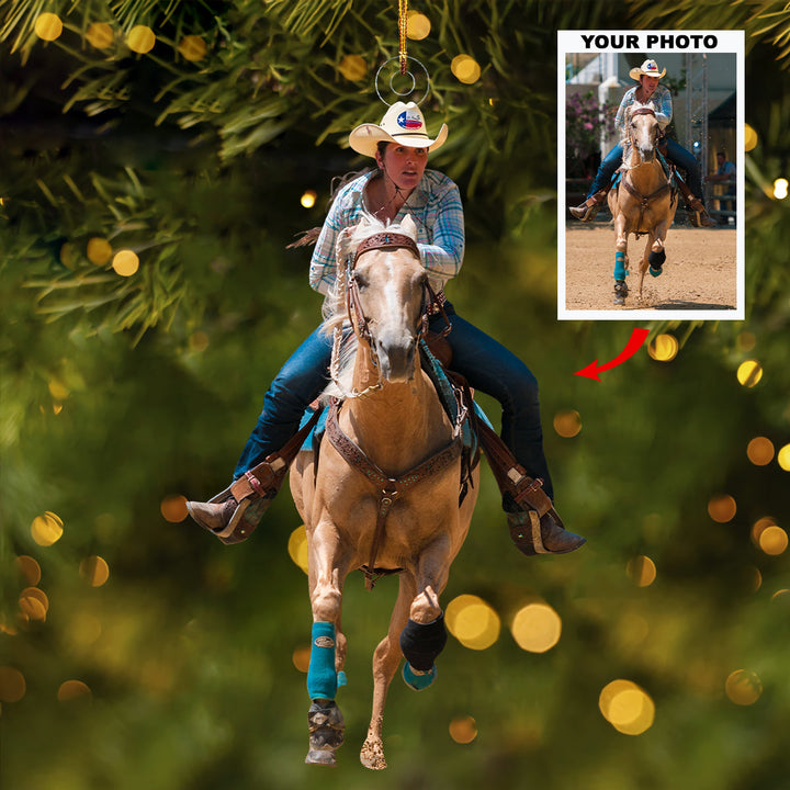Saddle Dreams - Personalized Photo Mica Ornament - Christmas Gift For Equestrian Members, Sport Lovers