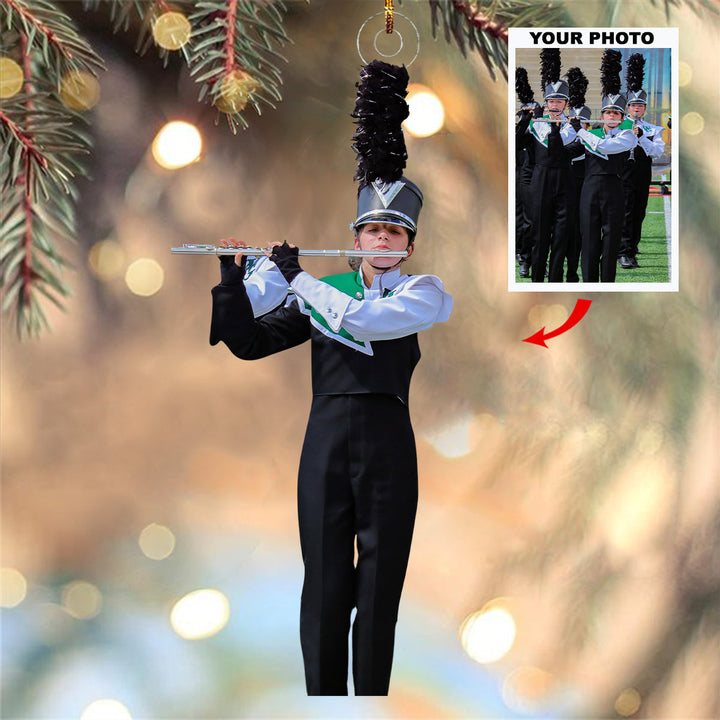 Marching Harmony - Personalized Photo Mica Ornament - Christmas Gift For Marching Band Members, Sport Lovers