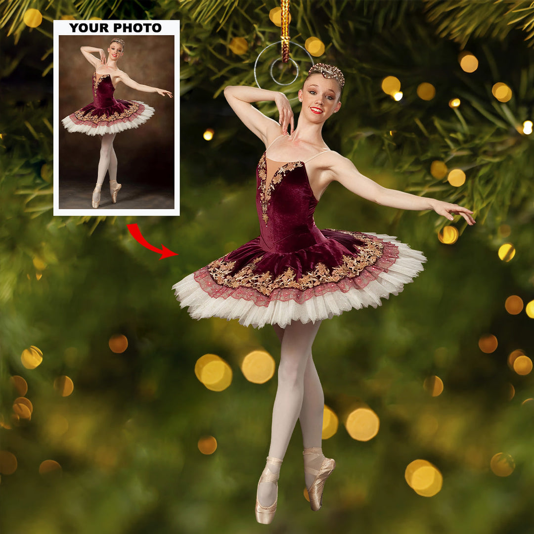 Graceful Spin - Personalized Photo Mica Ornament - Gift For Ballet Dancer, Ballerinas, Ballet Lovers