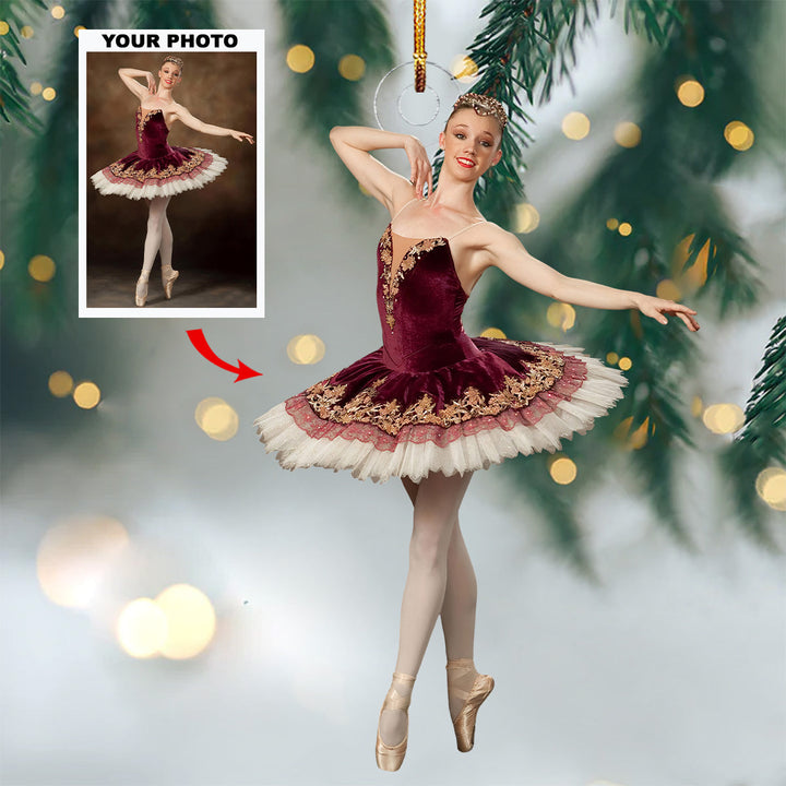Graceful Spin - Personalized Photo Mica Ornament - Gift For Ballet Dancer, Ballerinas, Ballet Lovers