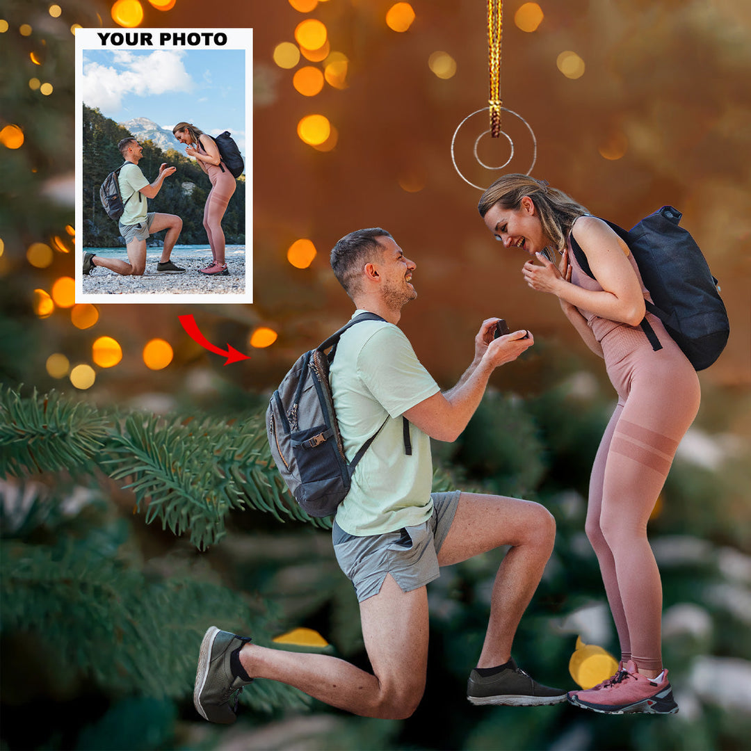 Marry Me - Personalized Photo Mica Ornament - Gift For Couple