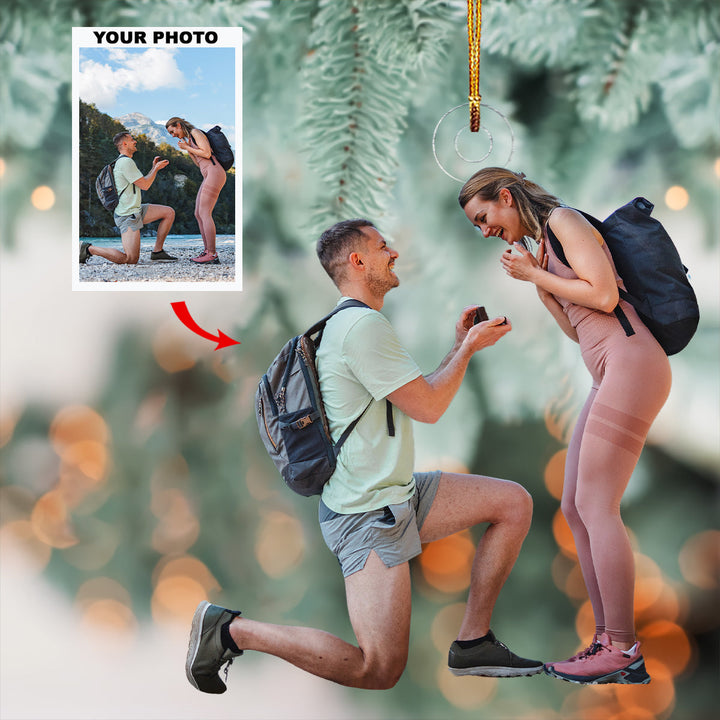 Marry Me - Personalized Photo Mica Ornament - Gift For Couple
