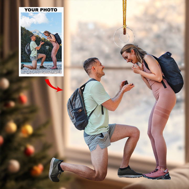 Marry Me - Personalized Photo Mica Ornament - Gift For Couple