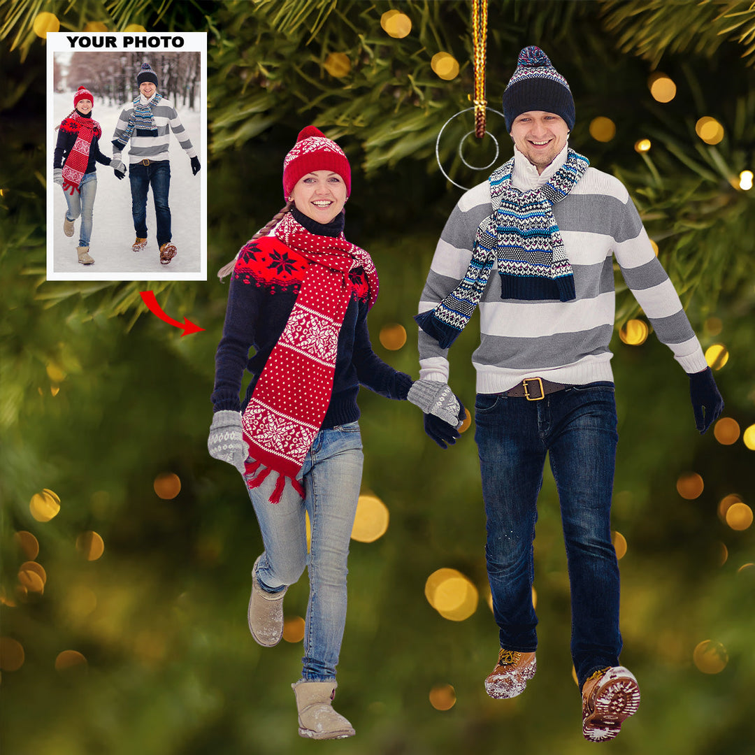 Soulmate Journey - Personalized Photo Mica Ornament - Gift For Couple