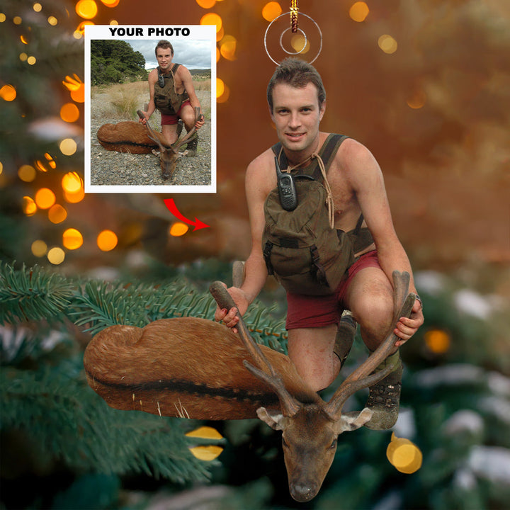 Forest Stalker - Personalized Photo Mica Ornament - Gift For Hunters, Hunting Lovers