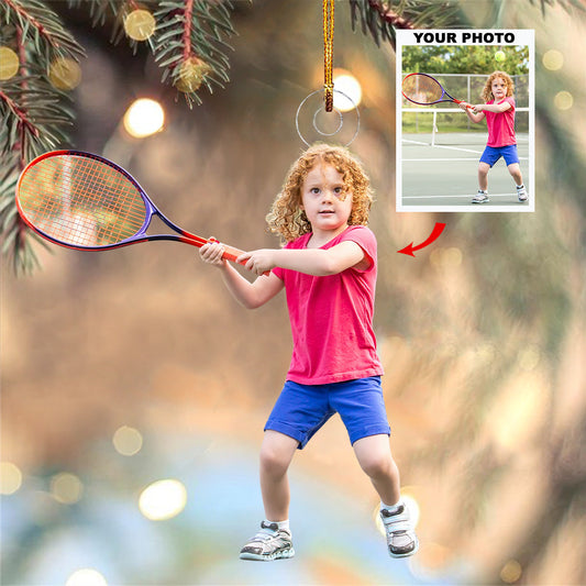 Advantage Takers - Personalized Photo Mica Ornament - Christmas Gift For Tennis Lovers, Tennis Players