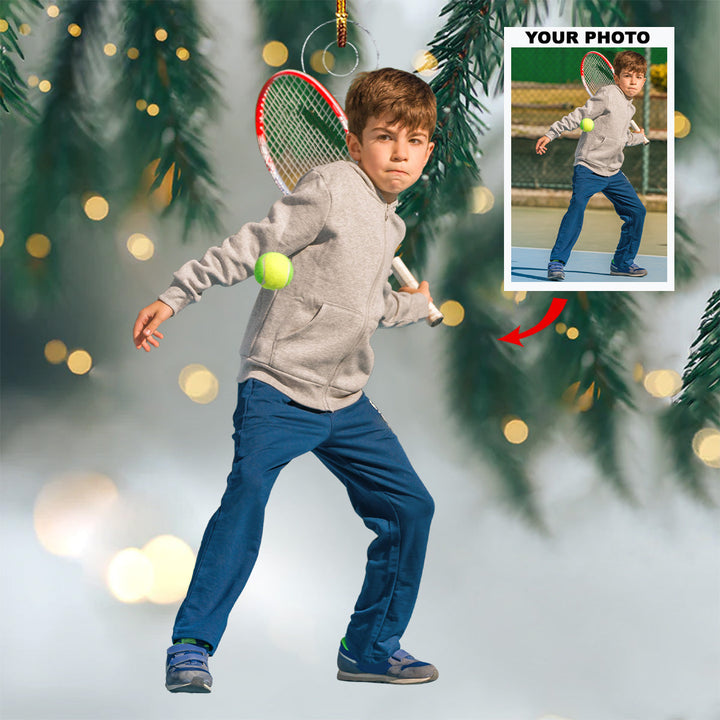 Cool Shot Bro, Hit It Again - Personalized Photo Mica Ornament - Christmas Gift For Tennis Lovers, Tennis Players