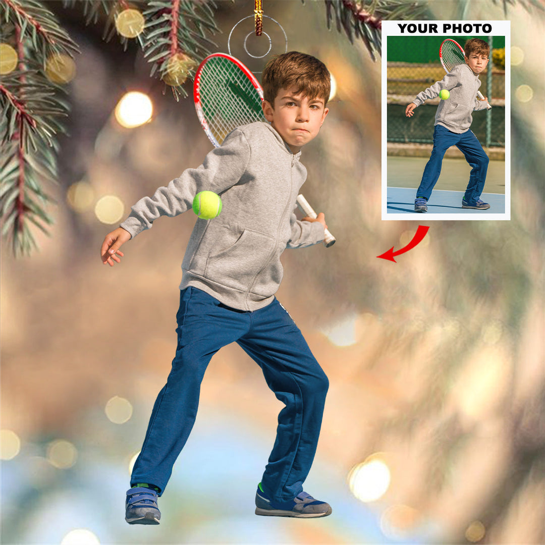 Cool Shot Bro, Hit It Again - Personalized Photo Mica Ornament - Christmas Gift For Tennis Lovers, Tennis Players