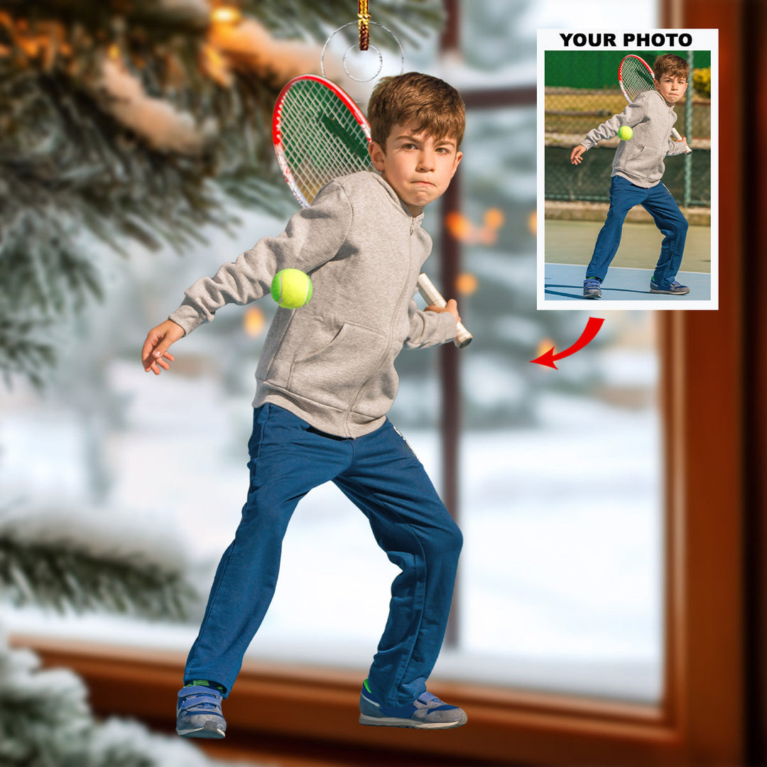 Cool Shot Bro, Hit It Again - Personalized Photo Mica Ornament - Christmas Gift For Tennis Lovers, Tennis Players