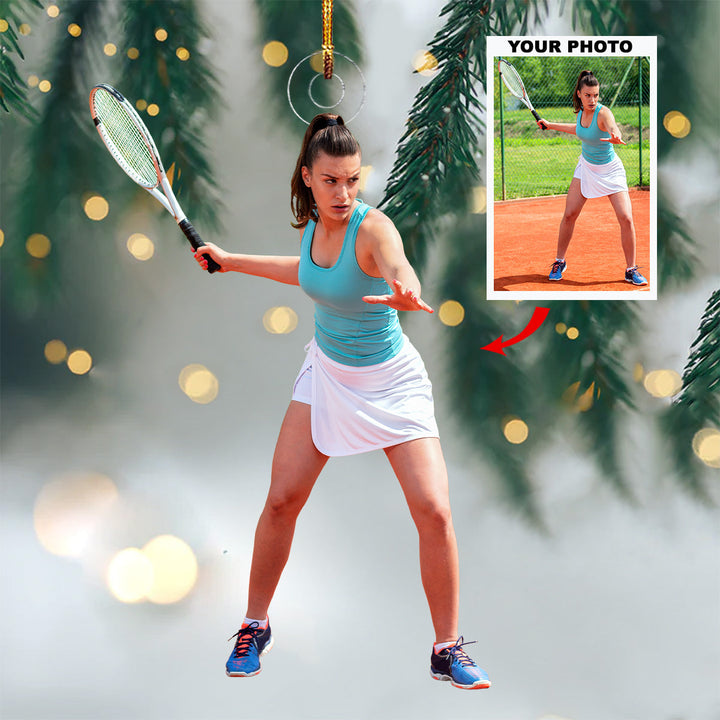Smooth Slice Shoots - Personalized Photo Mica Ornament - Christmas Gift For Tennis Lovers, Tennis Players