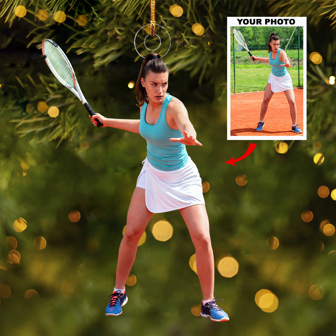 Smooth Slice Shoots - Personalized Photo Mica Ornament - Christmas Gift For Tennis Lovers, Tennis Players