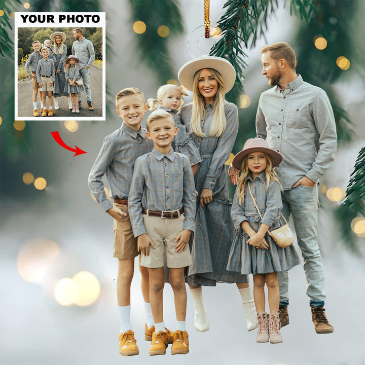 Blessed Bonds - Personalized Photo Mica Ornament - Gift For Family, Family Members