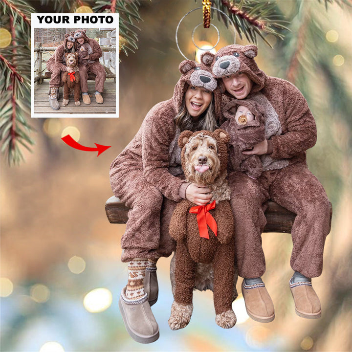 Family Is Forever - Personalized Photo Mica Ornament - Gift For Family, Family Members