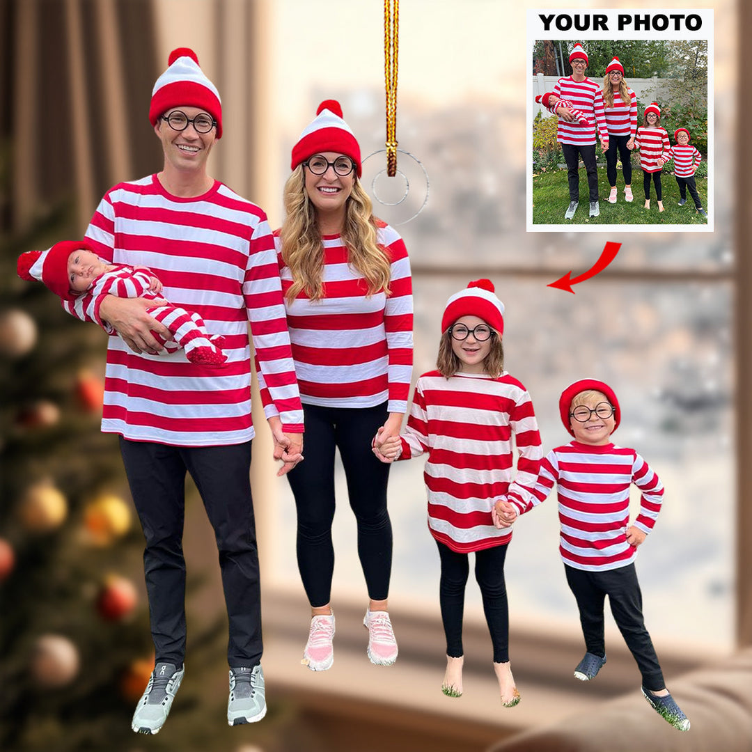 Home Sweet Family - Personalized Photo Mica Ornament - Gift For Family, Family Members