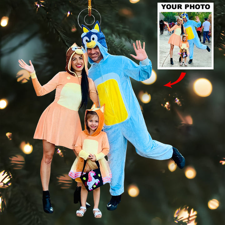 Warmth & Wonder - Personalized Photo Mica Ornament - Gift For Family, Family Members