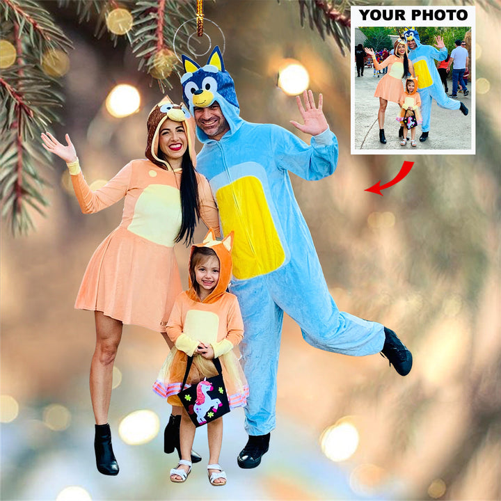 Warmth & Wonder - Personalized Photo Mica Ornament - Gift For Family, Family Members