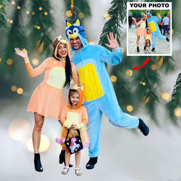 Warmth & Wonder - Personalized Photo Mica Ornament - Gift For Family, Family Members