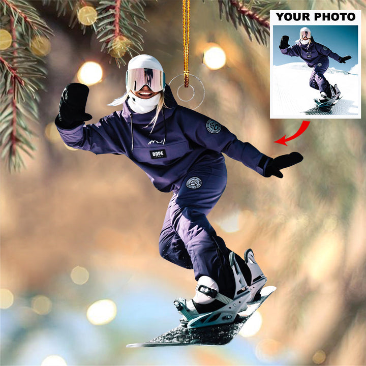 Ski Season Spirit - Personalized Mica Ornament - Gift For Skiing Lovers, Family Members