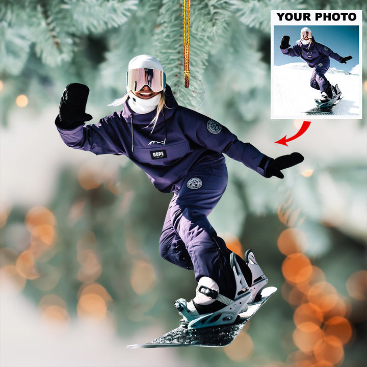 Ski Season Spirit - Personalized Mica Ornament - Gift For Skiing Lovers, Family Members