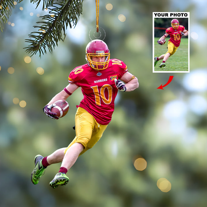 Field Warriors - Personalized Photo Mica Ornament - Christmas Gift For Football Lovers