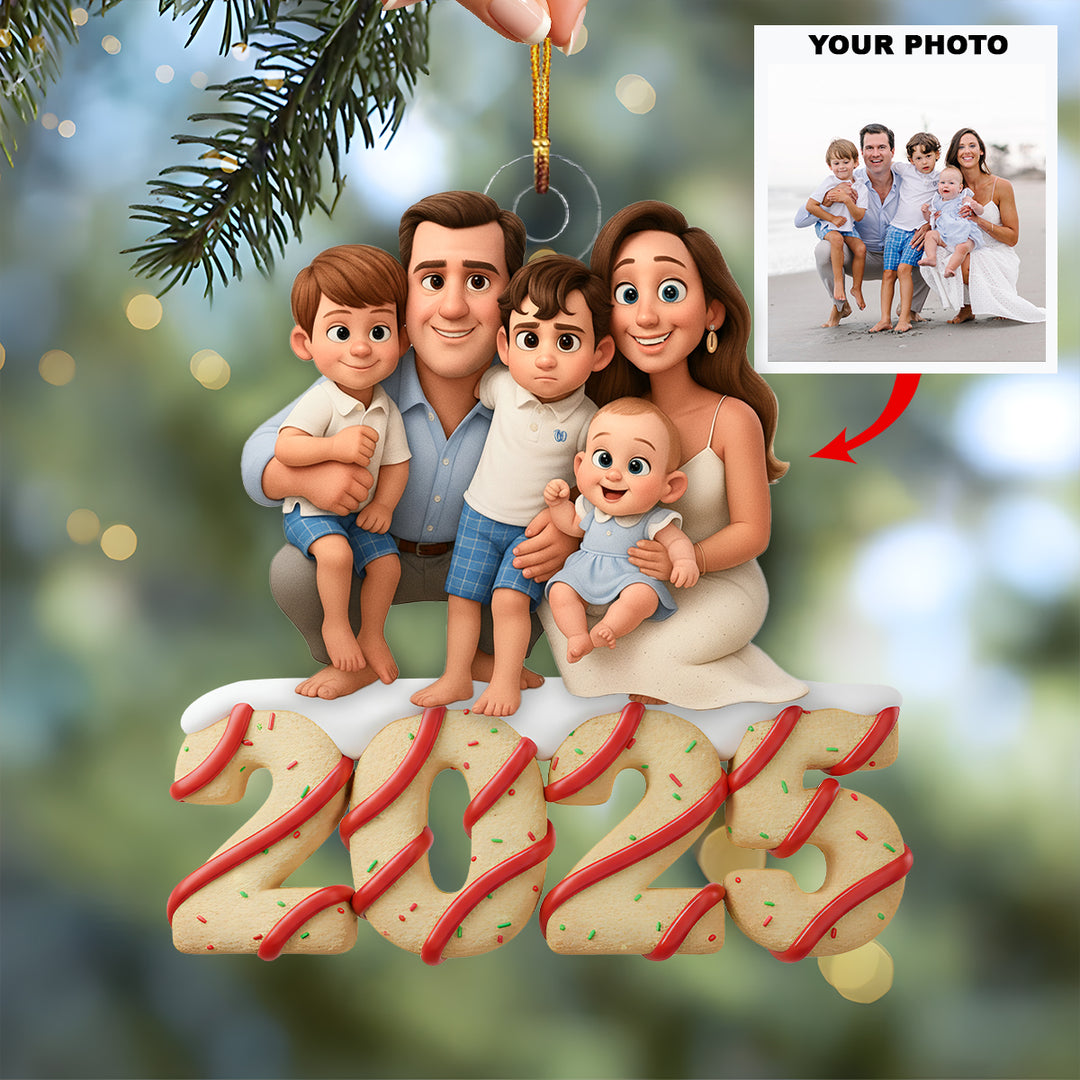 Sweetest Taste of Family - Personalized Photo Mica Ornament - Christmas Gift For Family Members UPL0LDH011