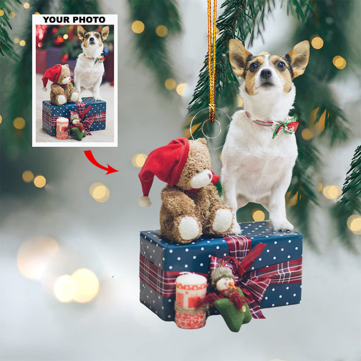 Santa Paws - Personalized Photo Mica Ornament - Gift For Pet Lovers, Pet Owners, Family Members