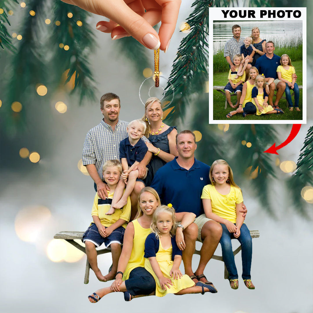 Always Our Family Time - Personalized Photo Mica Ornament - Christmas Gift For Family Members