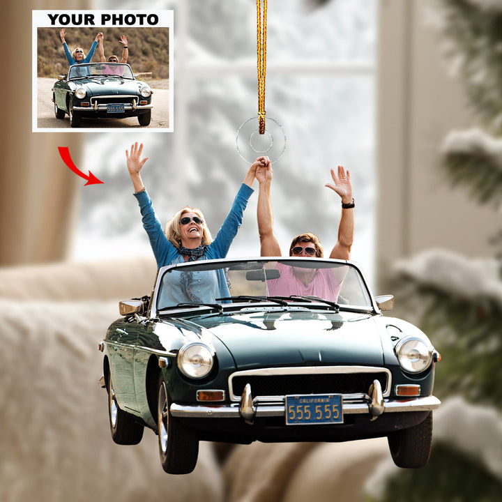 Time Together - Personalized Photo Mica Ornament - Gift For Couple