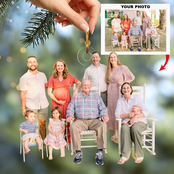 Always Our Family - Personalized Photo Mica Ornament - Christmas Gift For Family Members