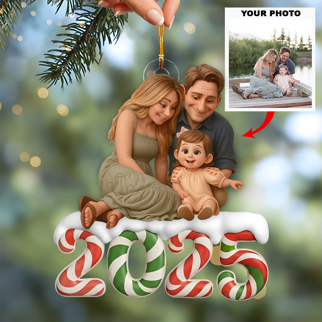 Our Sweetest Christmas Yet - Personalized Photo Mica Ornament - Christmas Gift For Family Members UPL0LDH013