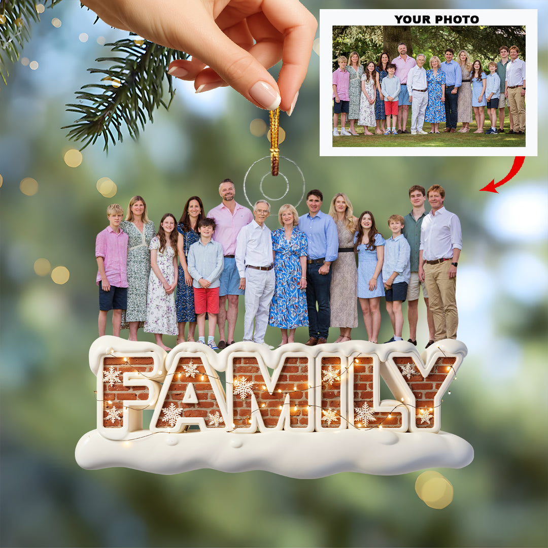 Christmas Is About Family - Customized Photo Ornament - Christmas Gift For Family Members UPL0LDH006