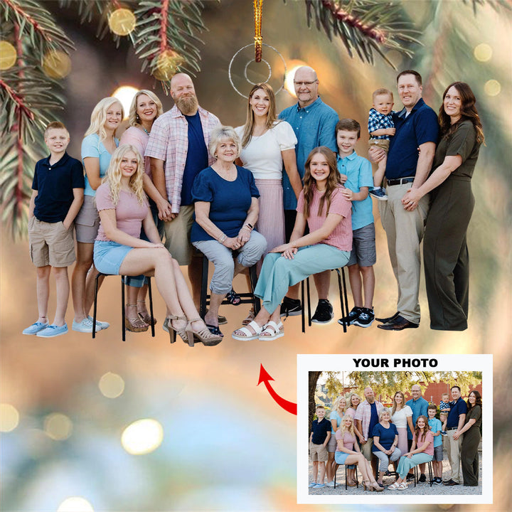 Heartfelt Family Joy - Personalized Photo Mica Ornament - Christmas Gift For Family Members