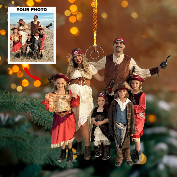 In This Family, We Love And Laugh - Personalized Photo Mica Ornament - Christmas Gift For Grandma, Grandpa, Family Members