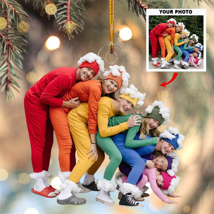 Forever Family - Personalized Photo Mica Ornament - Christmas Gift For Family, Family Members