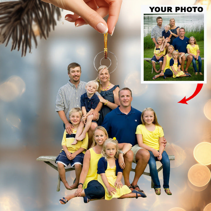 Always Our Family Time - Personalized Photo Mica Ornament - Christmas Gift For Family Members