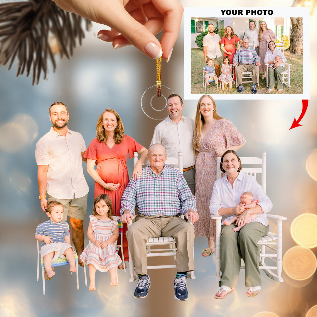 Always Our Family - Personalized Photo Mica Ornament - Christmas Gift For Family Members