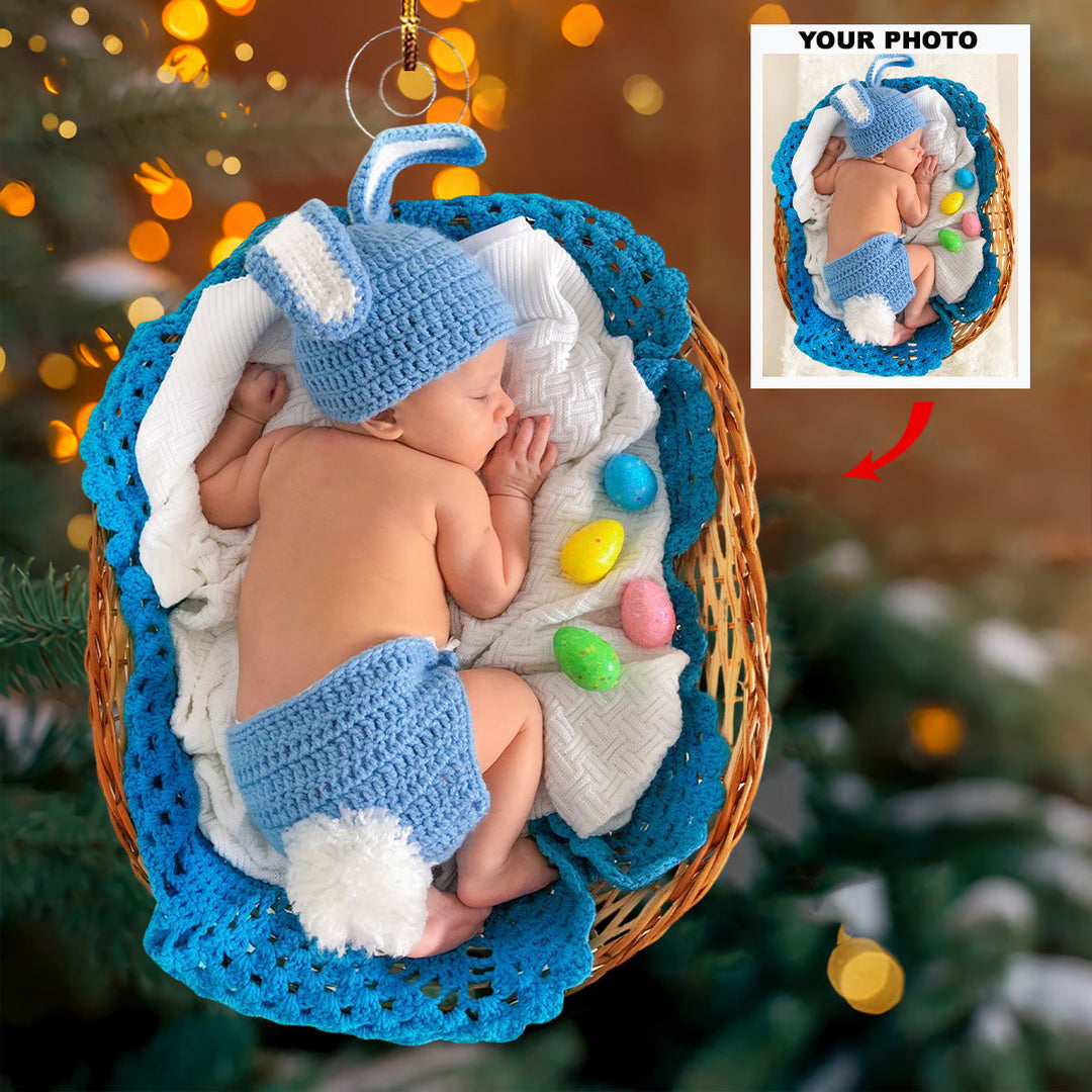 Cuddle Cutie - Personalized Photo Mica Ornament - Gift For Baby, Family Members