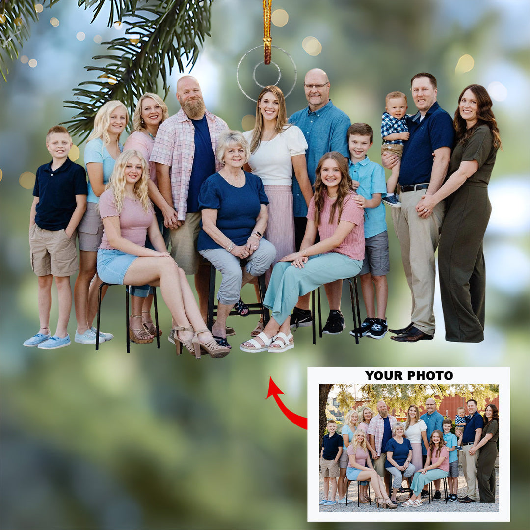 Heartfelt Family Joy - Personalized Photo Mica Ornament - Christmas Gift For Family Members
