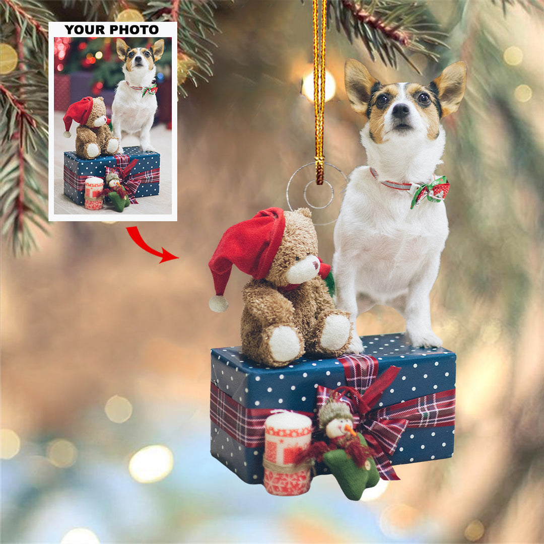 Santa Paws - Personalized Photo Mica Ornament - Gift For Pet Lovers, Pet Owners, Family Members
